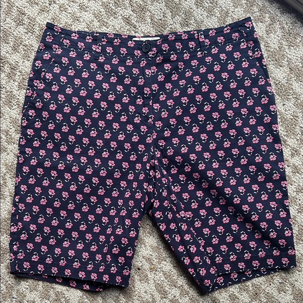Talbots Navy and Pink Floral Women's Shorts